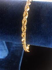 10K Yellow Gold Rope Bracelet 6.9g 8